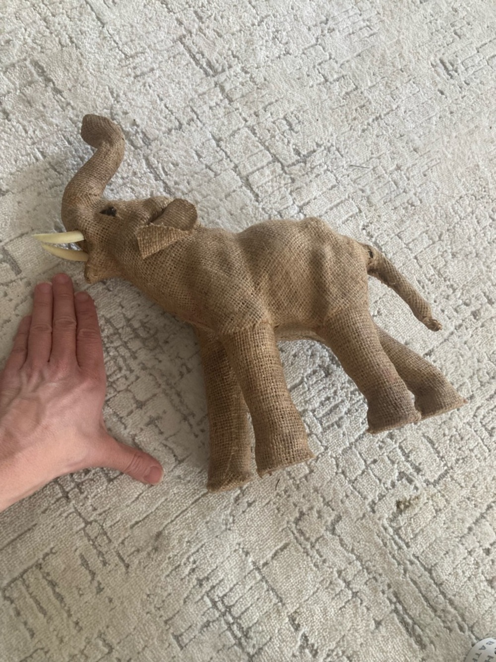 Burlap Canvas Elephant Home Decor Figurine